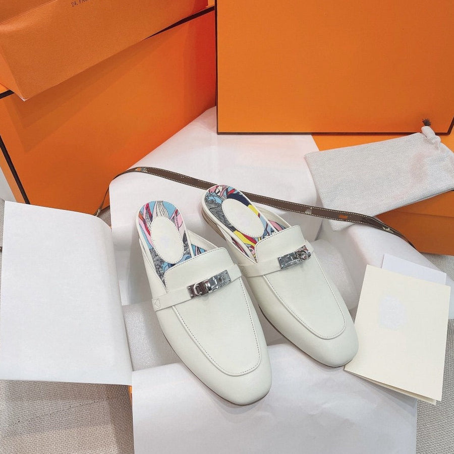 0Z Mule White Calfskin
