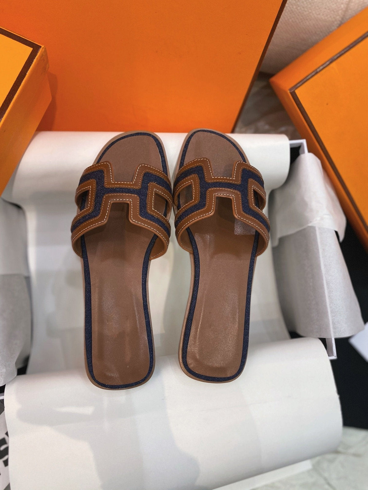 0ran Sandal Brown/Black Leather