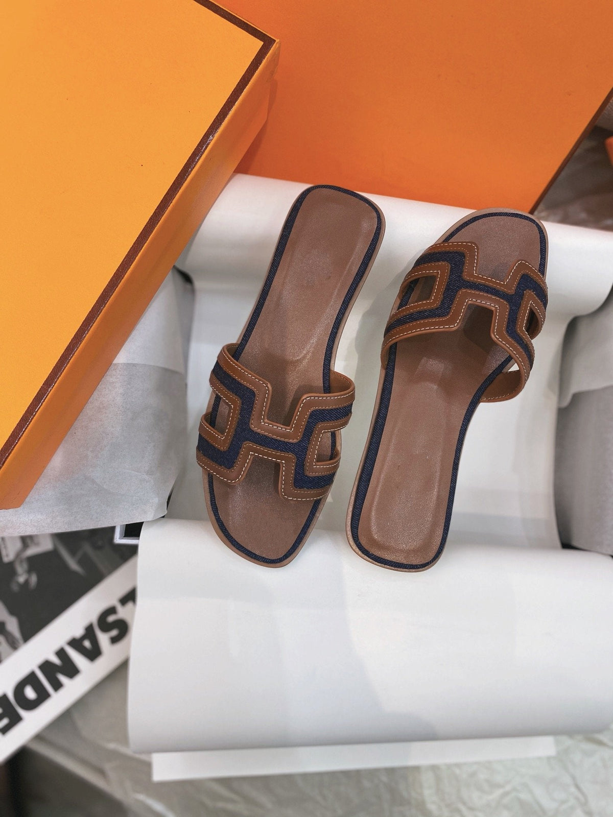 0ran Sandal Brown/Black Leather