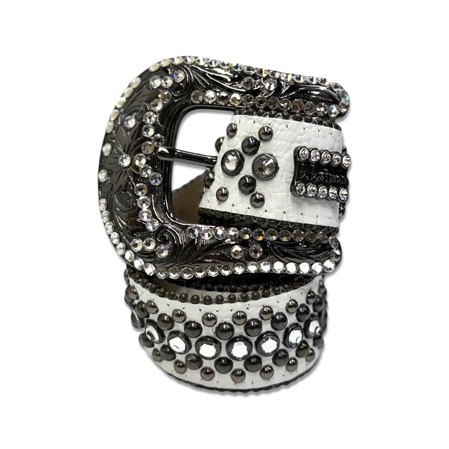 B.B SIMON (White/black/sliver crystal belt)