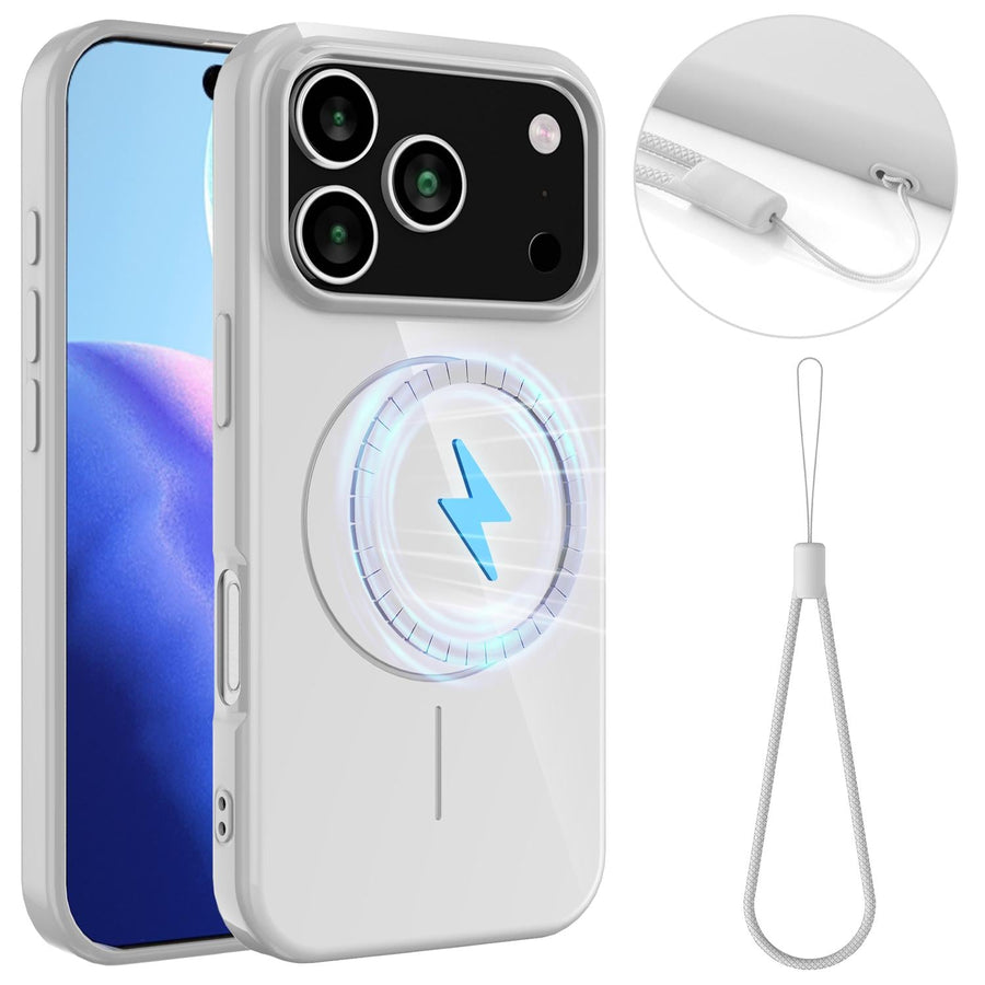 Glossy TPU Shockproof Phone Case with Lanyard For iPhone 17 / 16 / 15 / 14