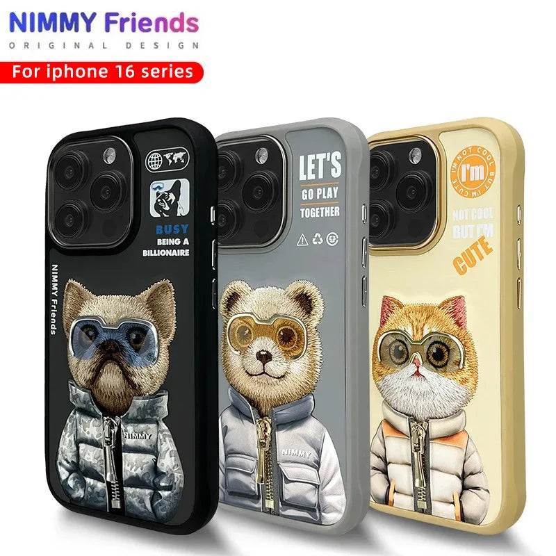 Super 3D cute Animal Case For Iphone 16 series
