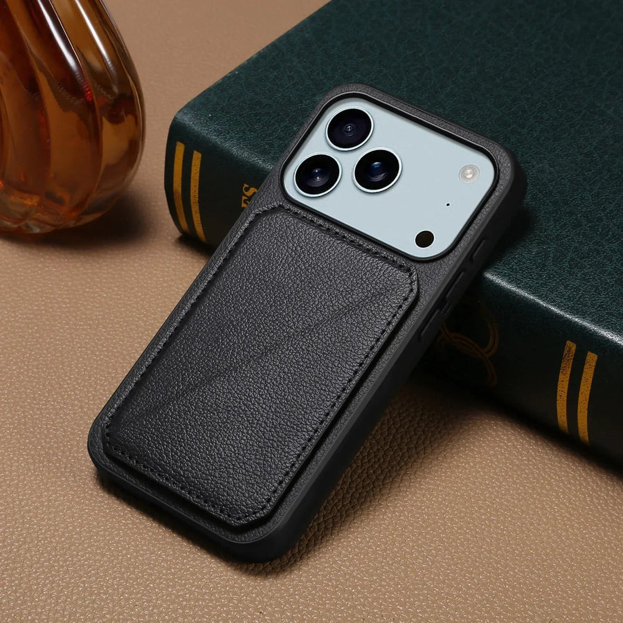 Leather Phone Case Invisible Bracket Card Holder For Cover For iPhone 17/ 16/ 15/ 14 THEROXYMOB