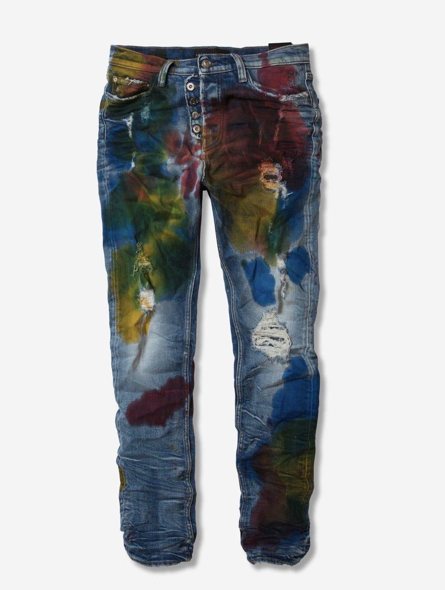 Artmeetschaos (blue/yellow red wash jeans)
