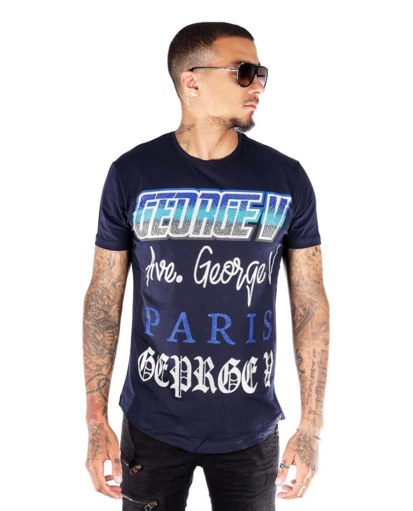 Avenue George (Navy/Blue Crewneck T-Shirts)