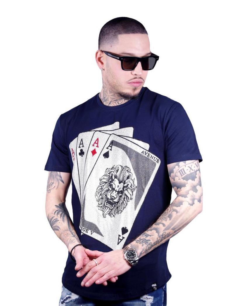 Avenue George (Navy Crewneck T-Shirts)