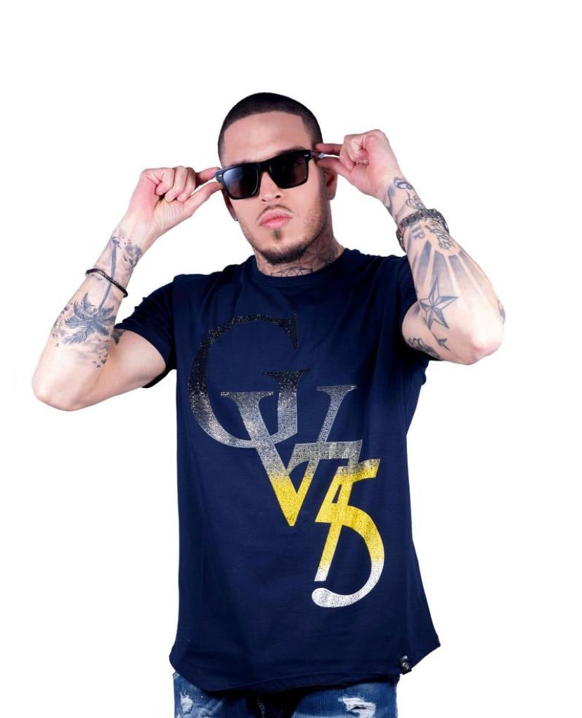 Avenue George (Navy/Yellow Crewneck T-Shirts)