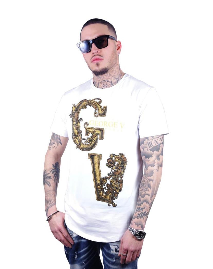 Avenue George (White/Gold Crewneck T-Shirts)
