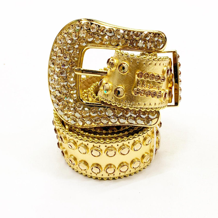 B.B SIMON (gold/gold crystal belt)