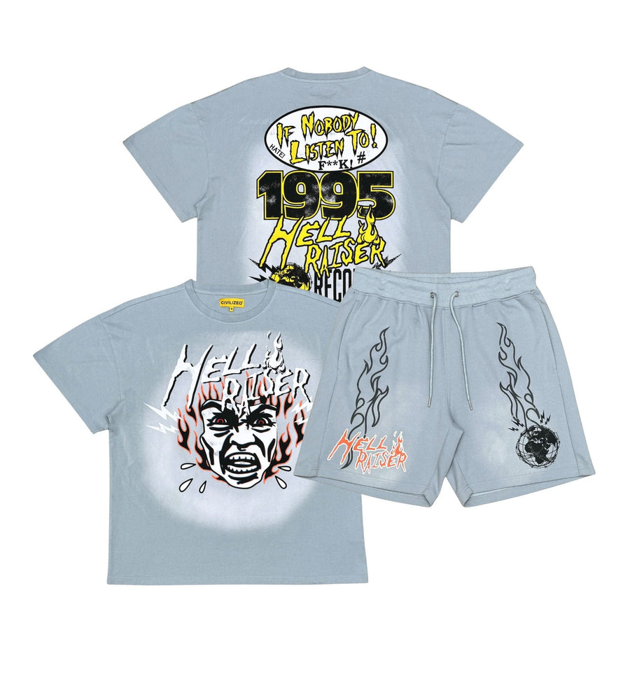 Civilized Men's Hell Raiser Records Short Set Grey