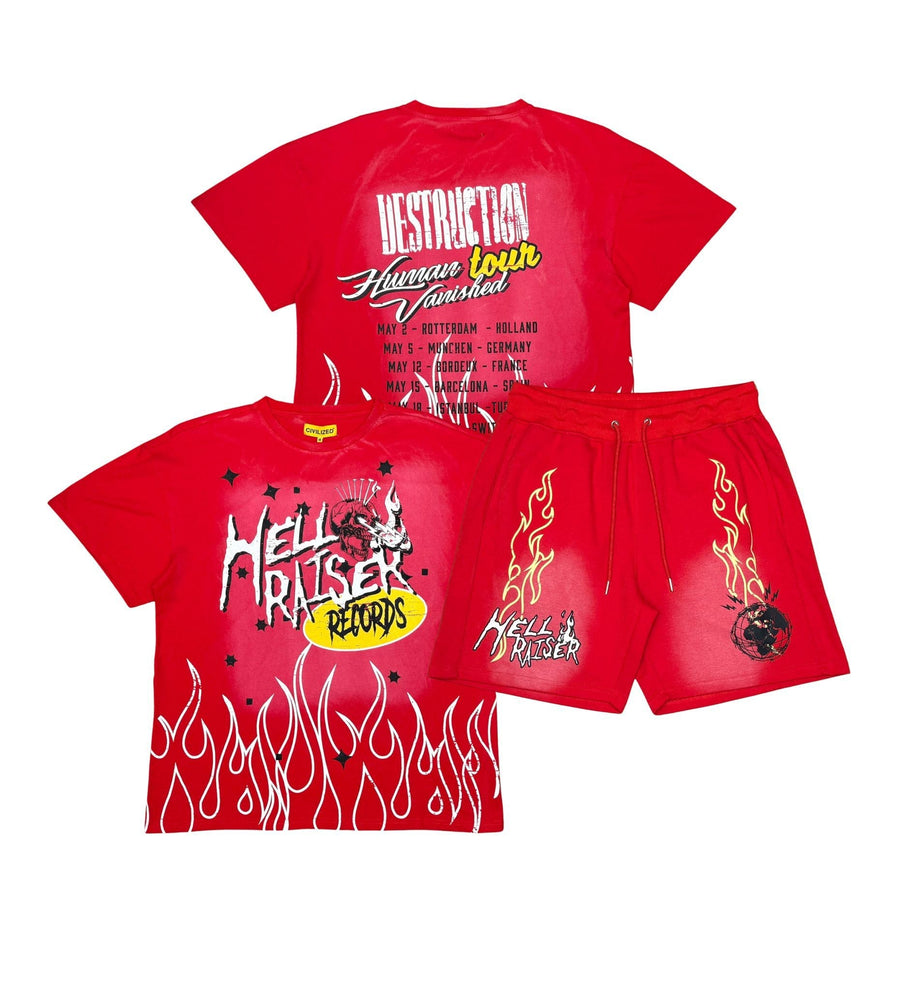 Civilized Men's Hell Raiser Records Short Set Red
