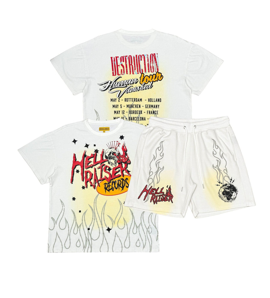 Civilized Men's Hell Raiser Records Short Set Cream