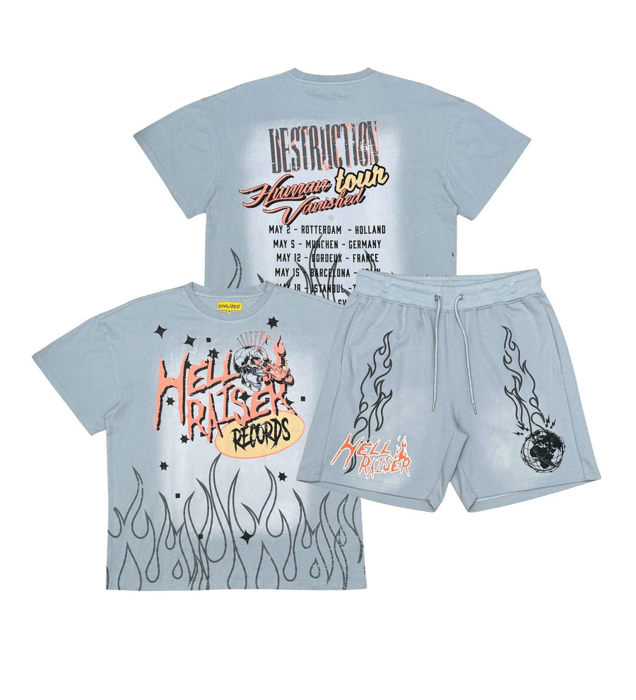 Civilized Men's Hell Raiser Records Short Set Grey