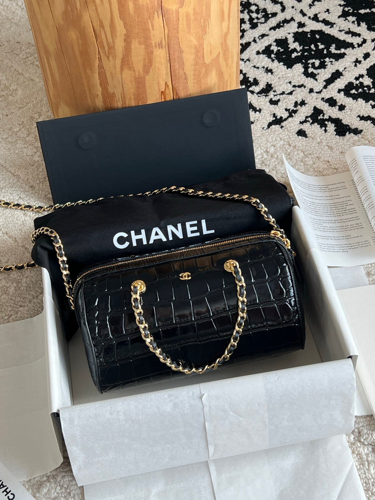 Embossed Bowling Handbag